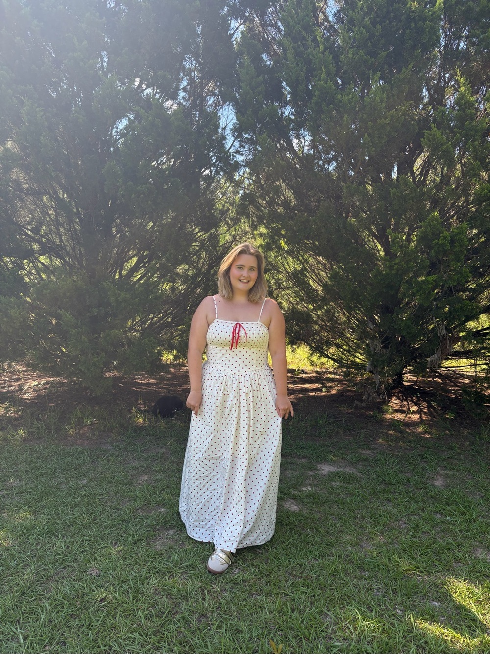 White Polka Dot Maxi Dress